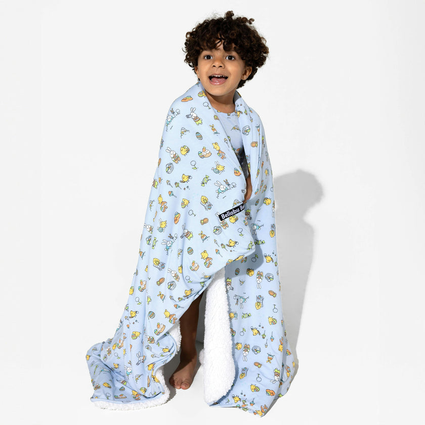 Easter Blue Bamboo Sherpa Blanket