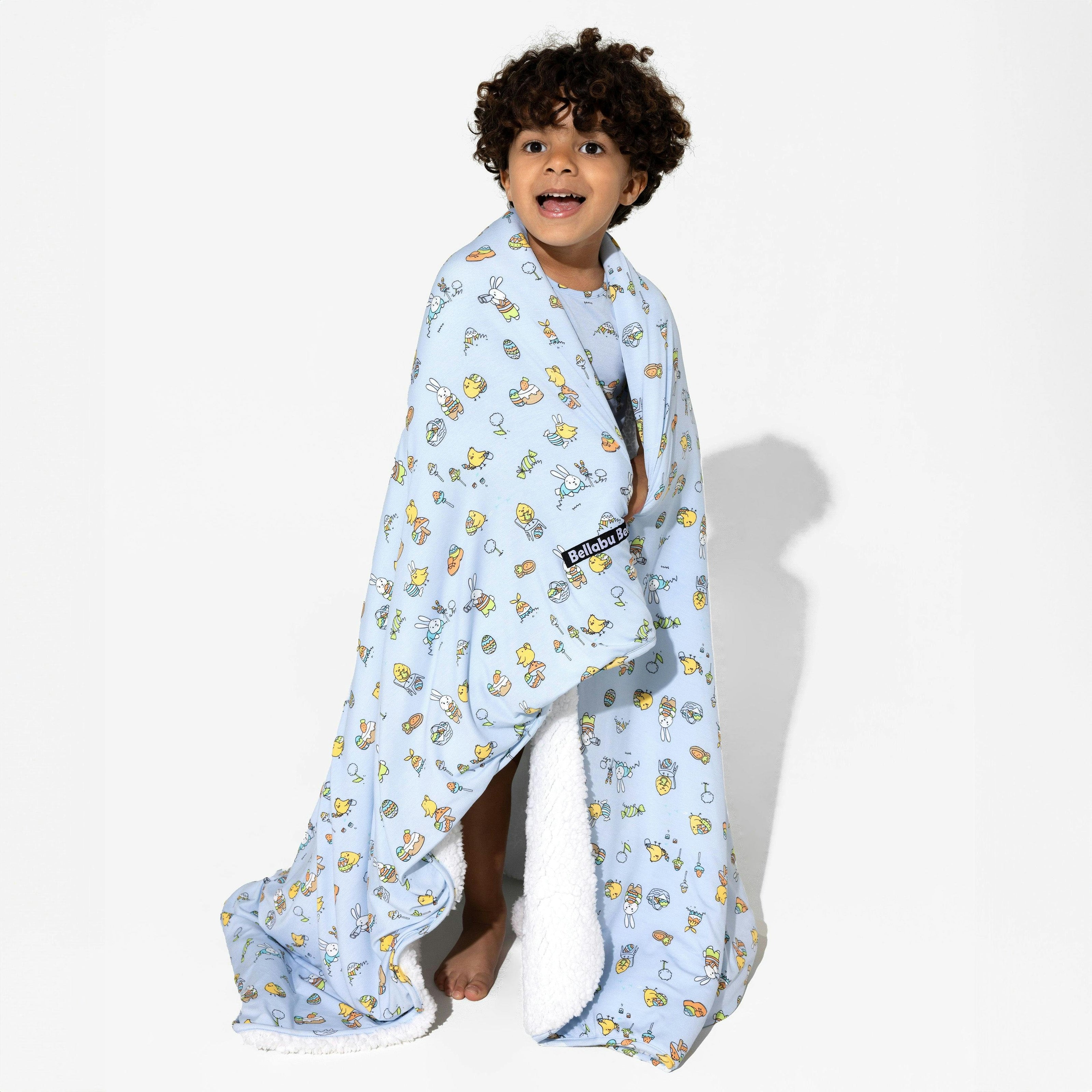 Easter Blue Bamboo Sherpa Blanket