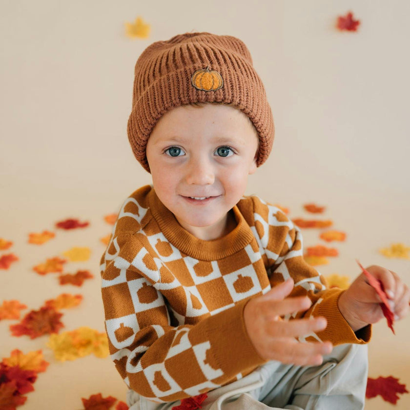 Pumpkin Checkers Sweater