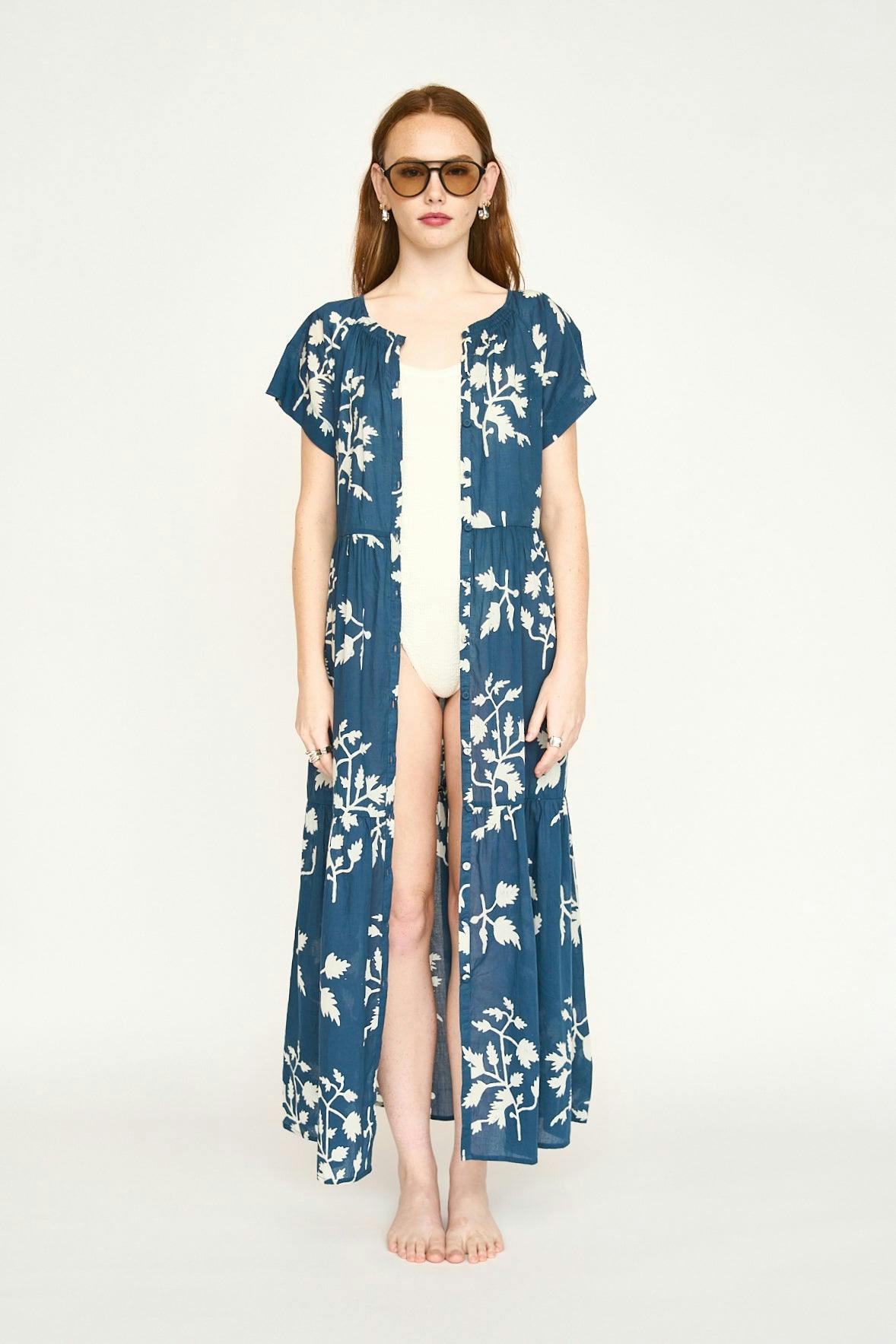 Vienna Maxi Dress in Navy Fig