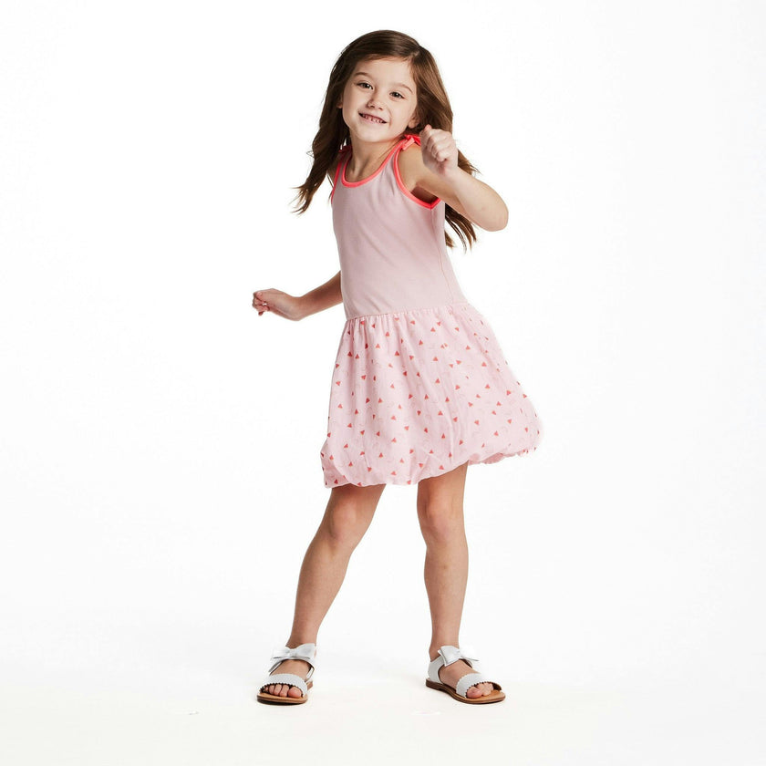 Girls Bubble Dress | Watermelon Rainbow Print