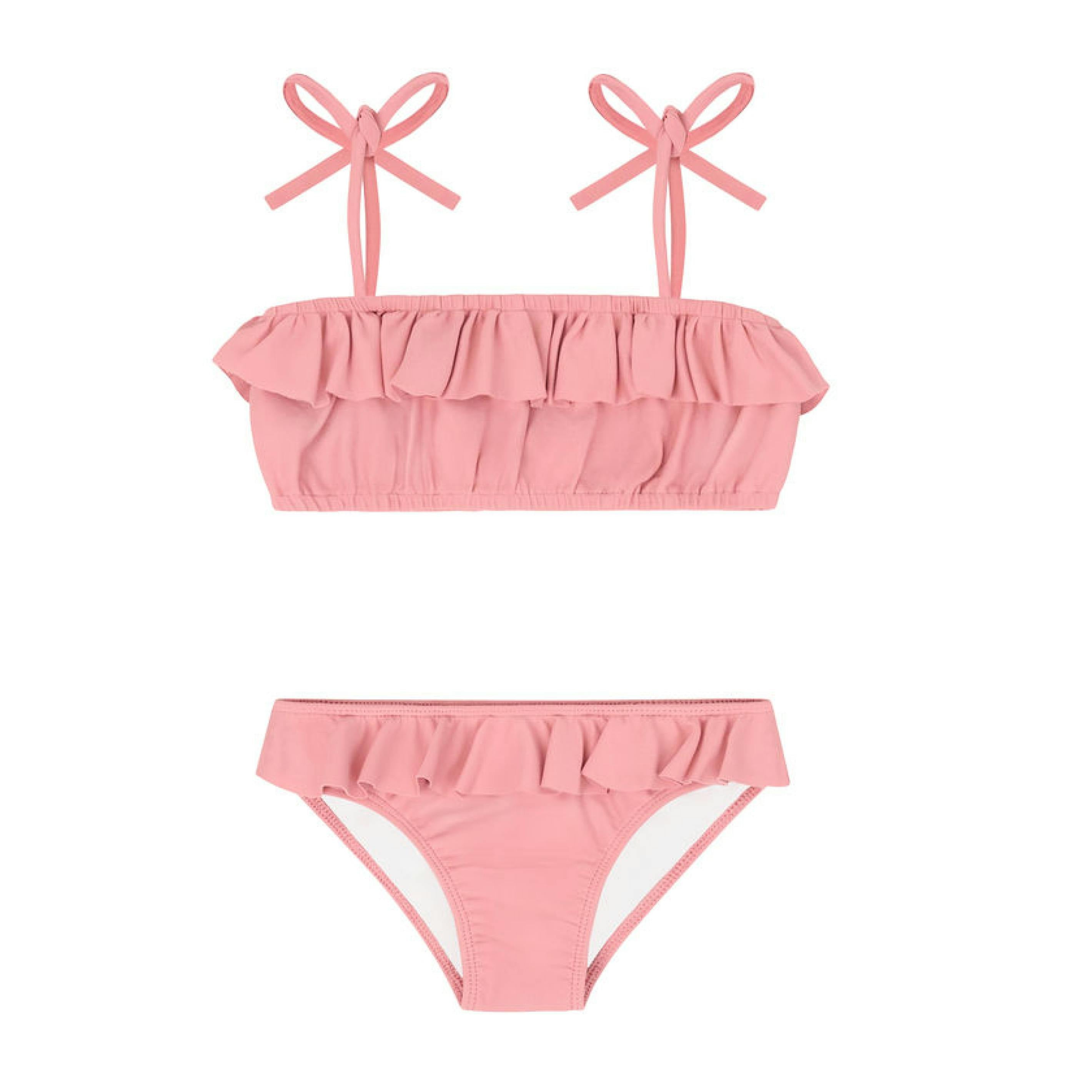 girls dusty rose bandeau bikini