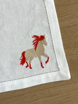 Placemat & napkin - Cavalcade embroidery