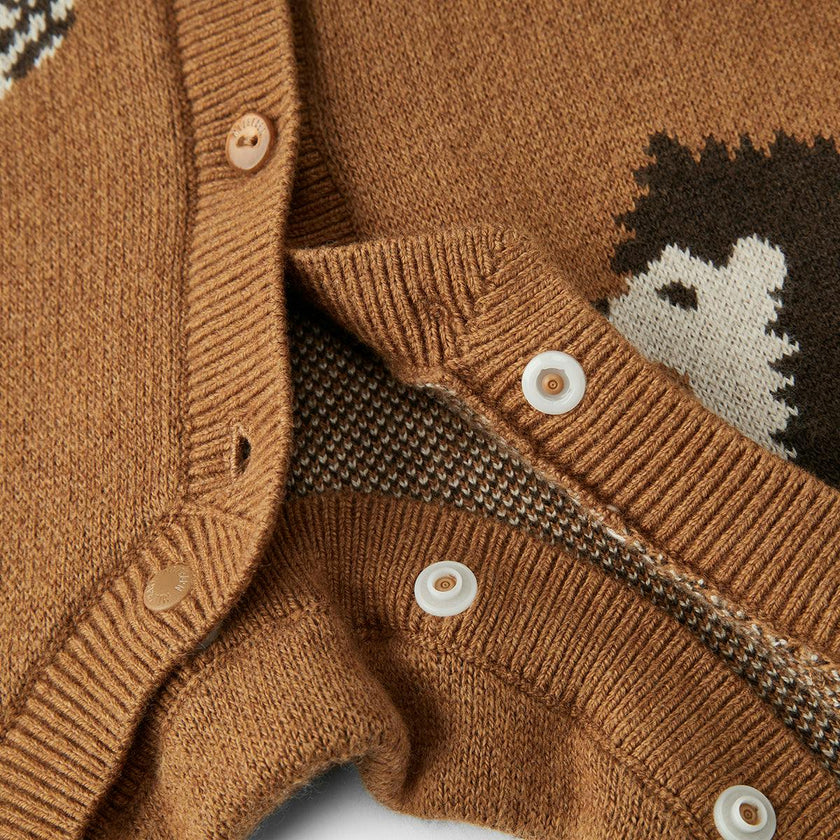 Pinecone & Knitted Collar Jumpsuit