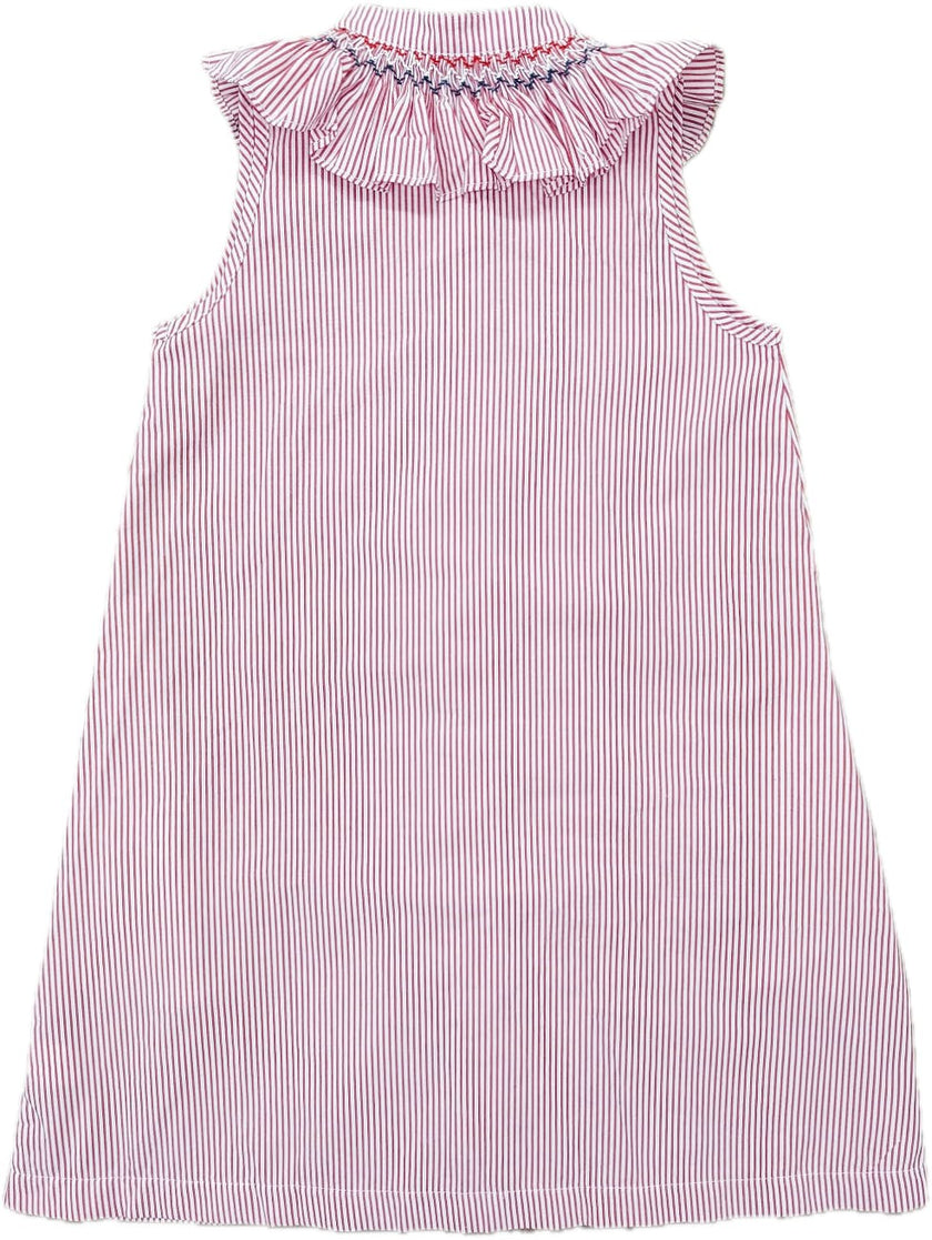 Molly Anne Dress in Red Seersucker