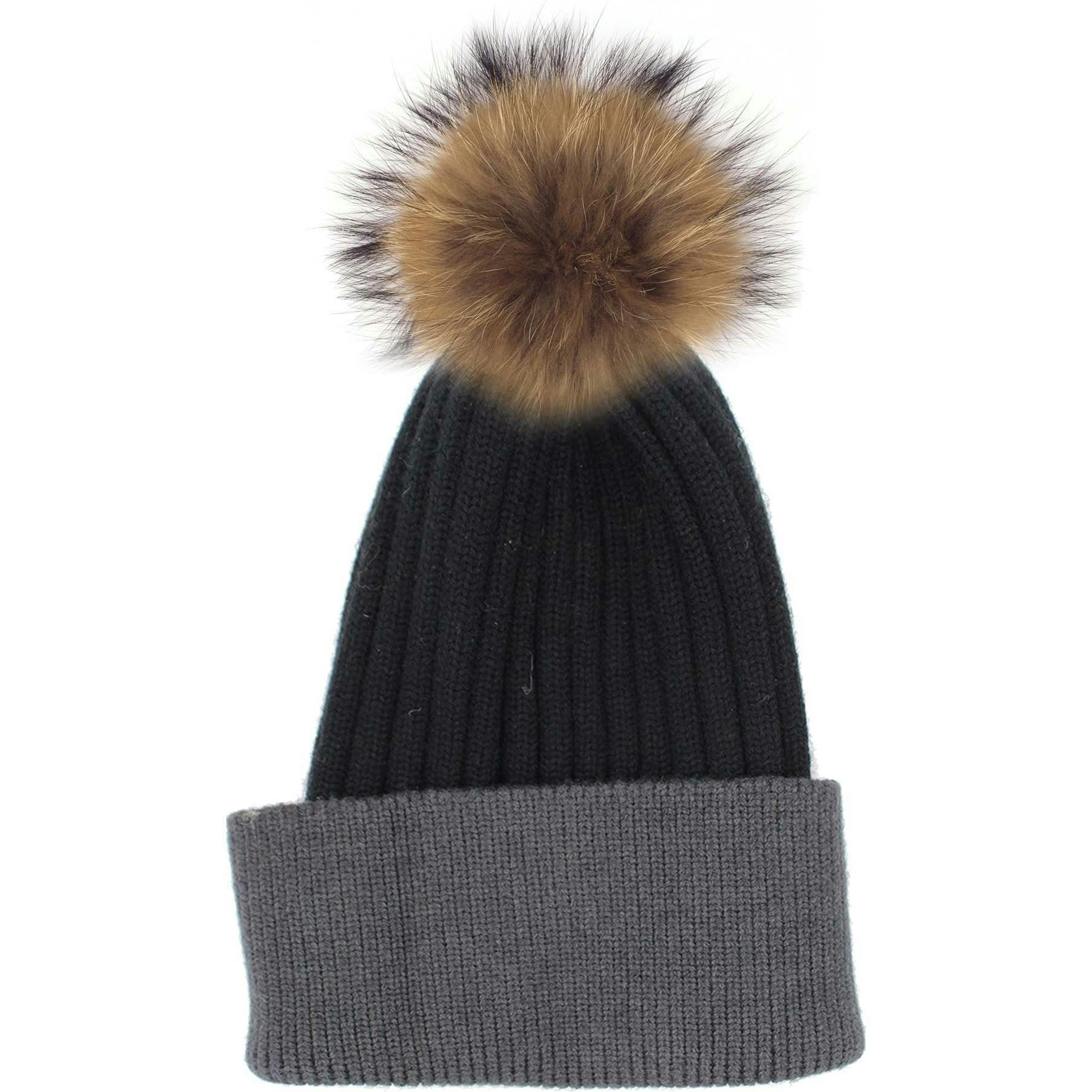 Ribbed Flat Wool Blend Hat (Snap On Pom Sold Separately)