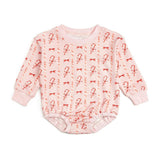 Candy Cane Lane Christmas Long Sleeve Romper
