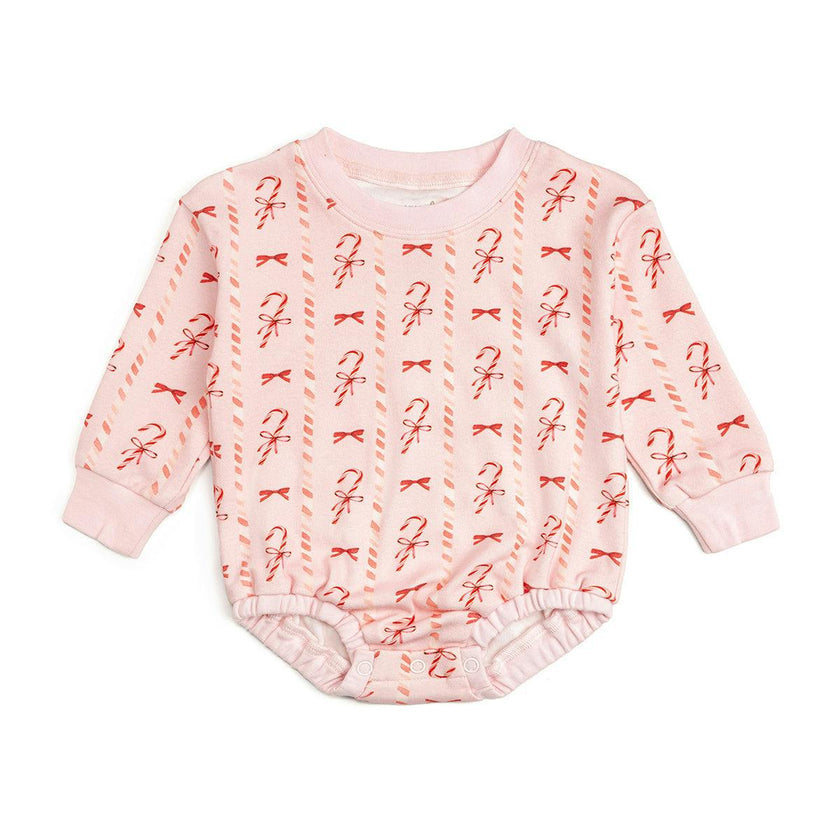 Candy Cane Lane Christmas Long Sleeve Romper