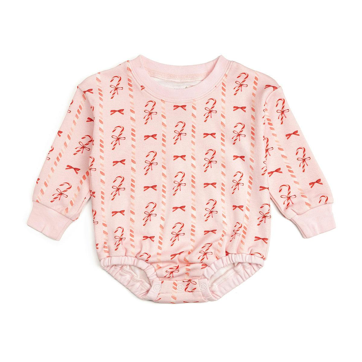 Candy Cane Lane Christmas Long Sleeve Romper