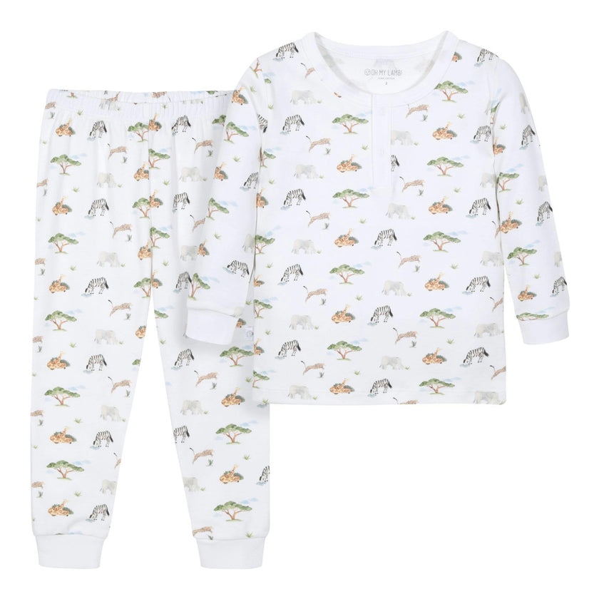 Savana Pima Cotton Kids Long Pajama Set