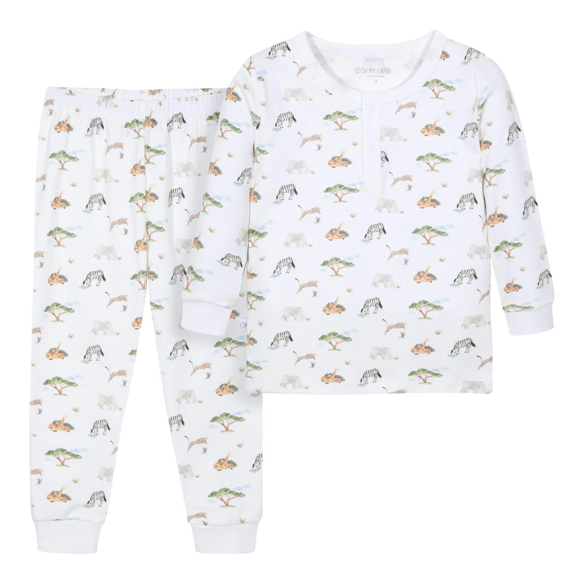 Savana Pima Cotton Kids Long Pajama Set