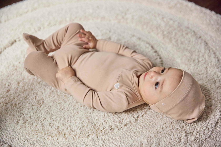 Bebe Heart Footie And Beanie