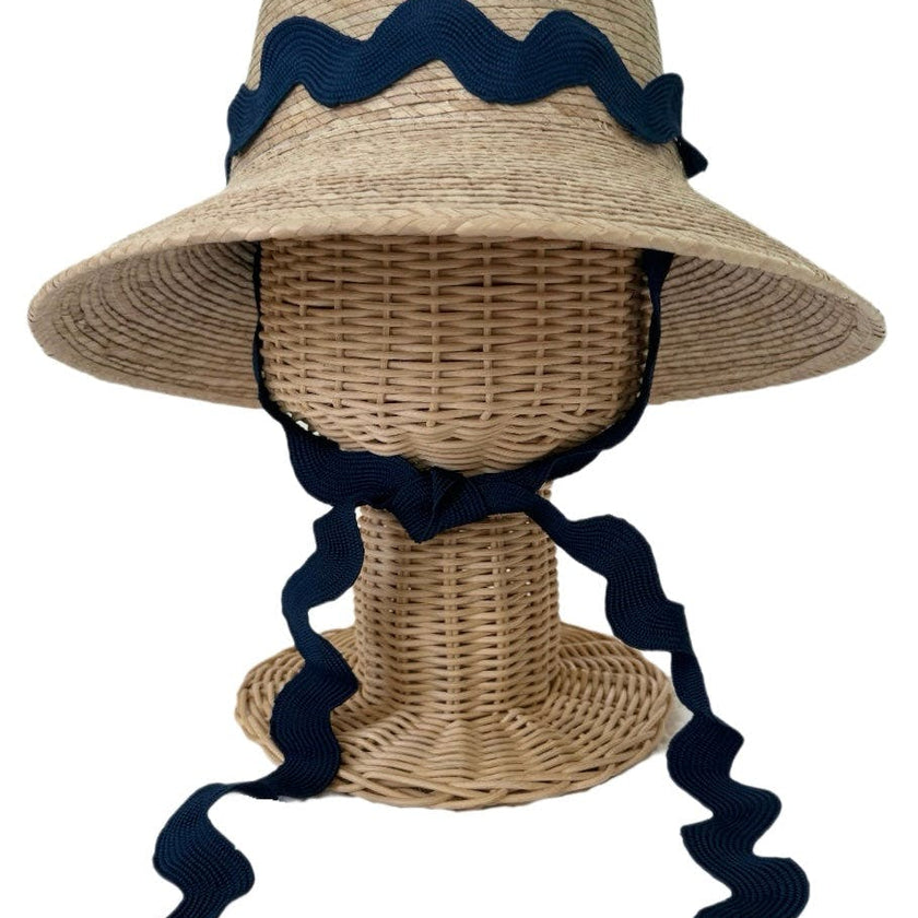 Palmetto Girl’s Hat - Navy Ric-Rac Ribbon