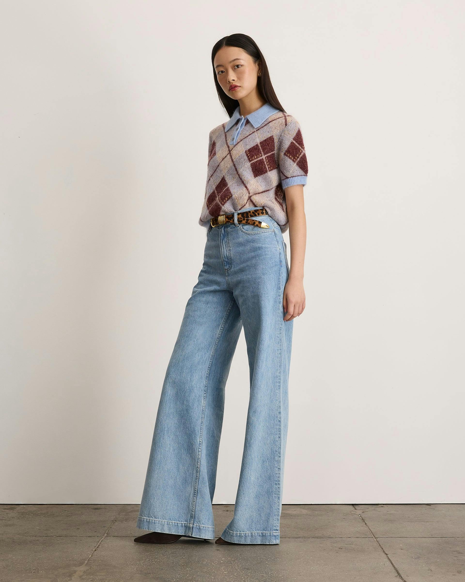 Argyle Camilla Knit Top