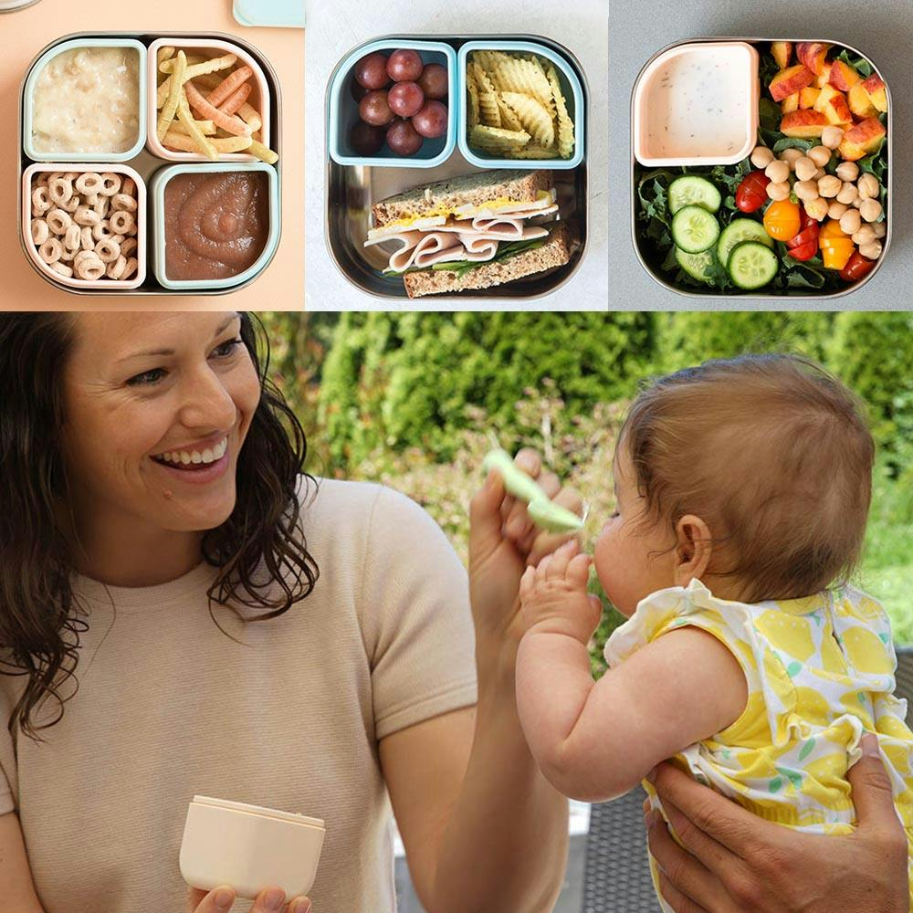 GrowBento: All Ages Bento Box - Chrome + Aqua