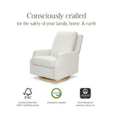 Crewe Electronic Recliner and Swivel Glider in Fog Chatham Stripe Light Wood Base