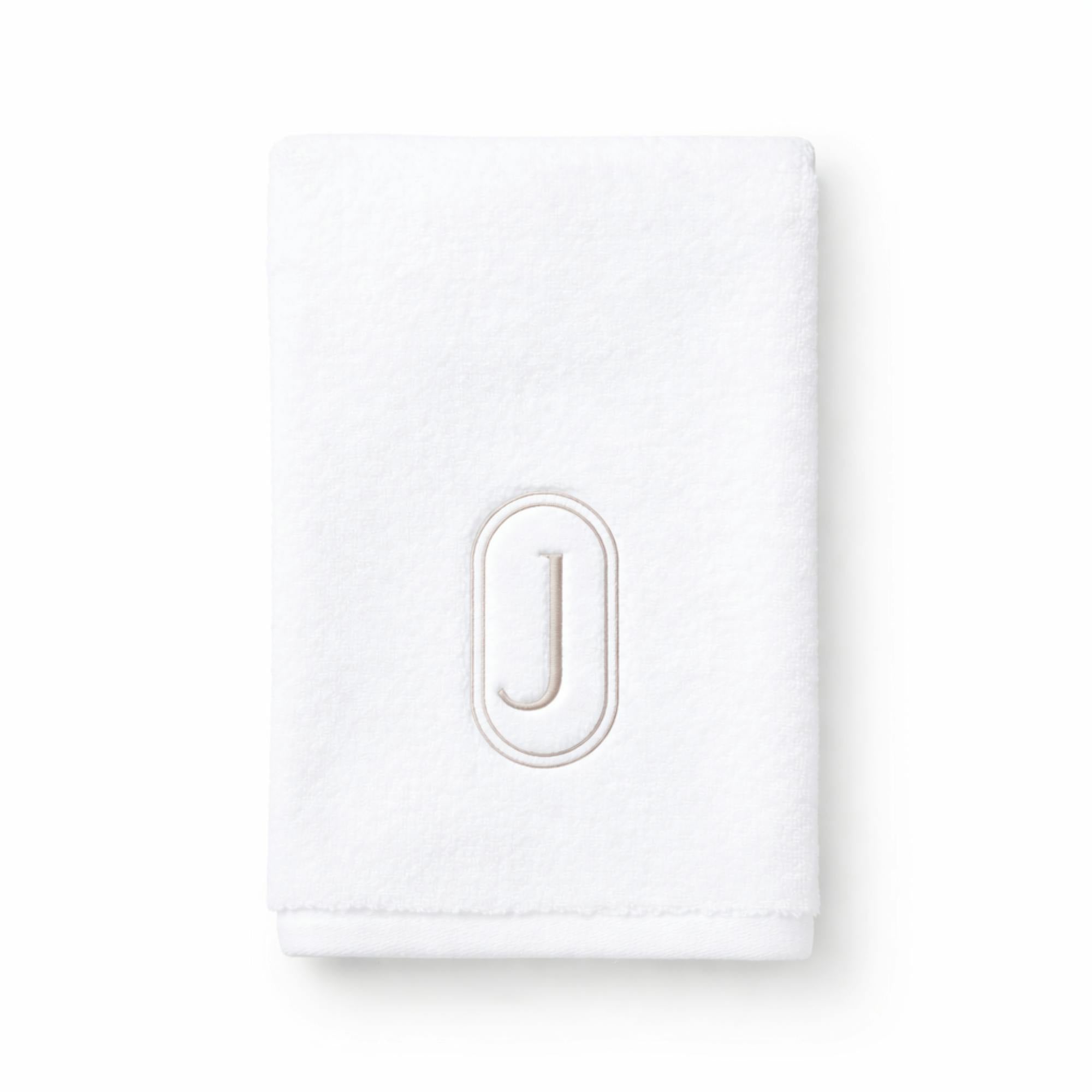 DH Oval Monogram Embroidered Fingertip Towel