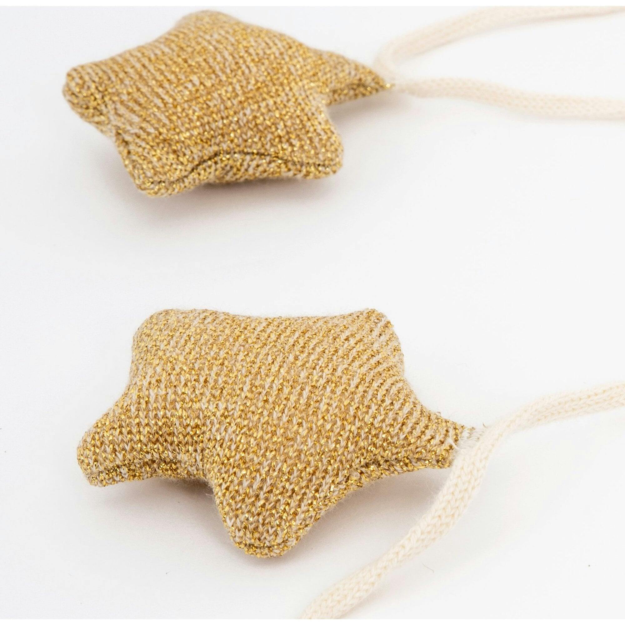 Gold Knitted Star Garland