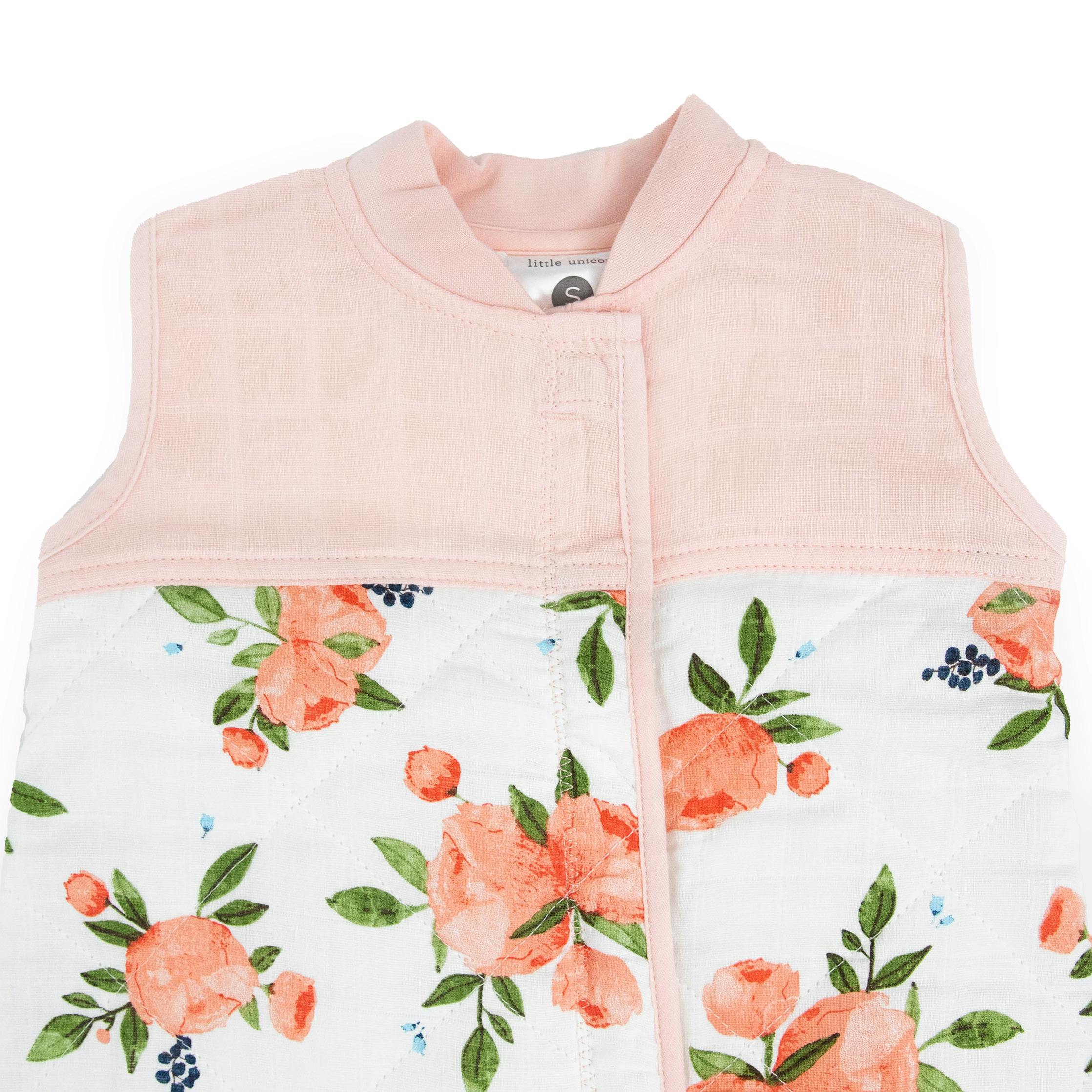 Cotton Muslin Quilted Sleep Bag - Watercolor Roses