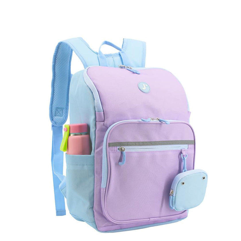 Junior Backpack with Lunch Box and 14oz Water Bottle For School in Purple