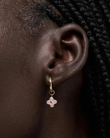 Flower Earrings - Liora Hoops Rose Quartz