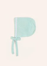 Lace Detail  Bonnet in Sage Green (0-9mths)