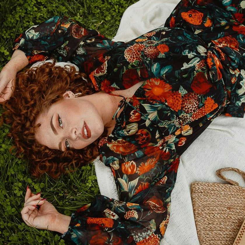 Imogen Dress in Moody Floral