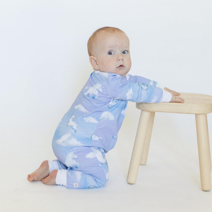 Baby Parker Print Long Sleeve Zippy One-Piece Bodysuit