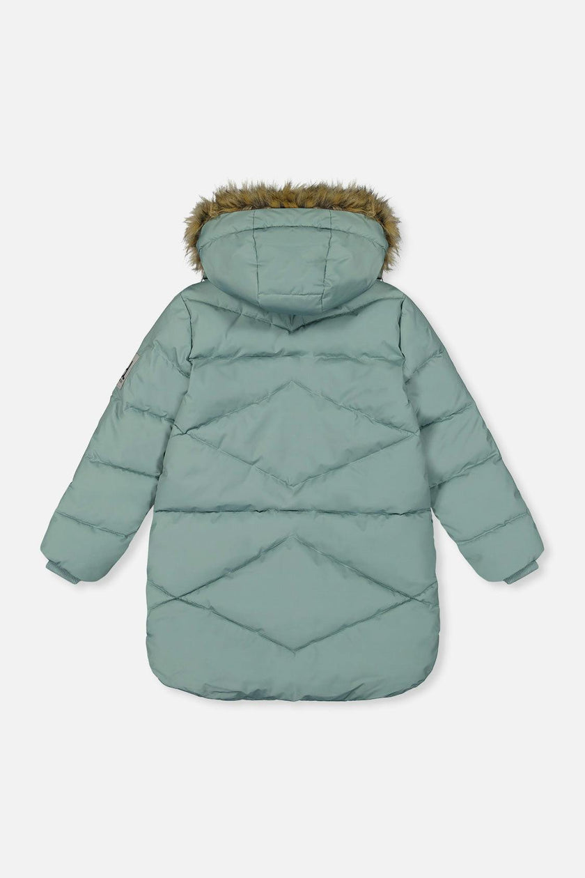 Long Winter Puffer Coat Sage Green