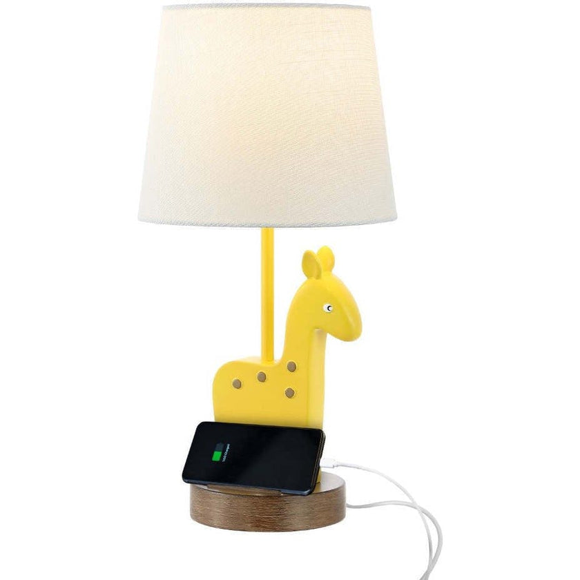 Sahara 17.5" Mid-Century Vintage Iron/Resin LED Kids' Table Lamp with Phone Stand and USB Charging Port
