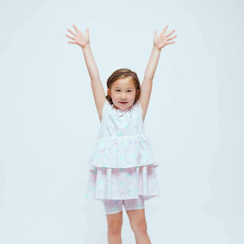 Round Neck 2-Layered Dress With Matching Shorts