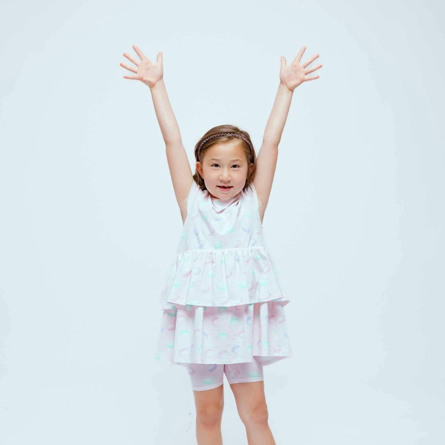 Round Neck 2-Layered Dress With Matching Shorts