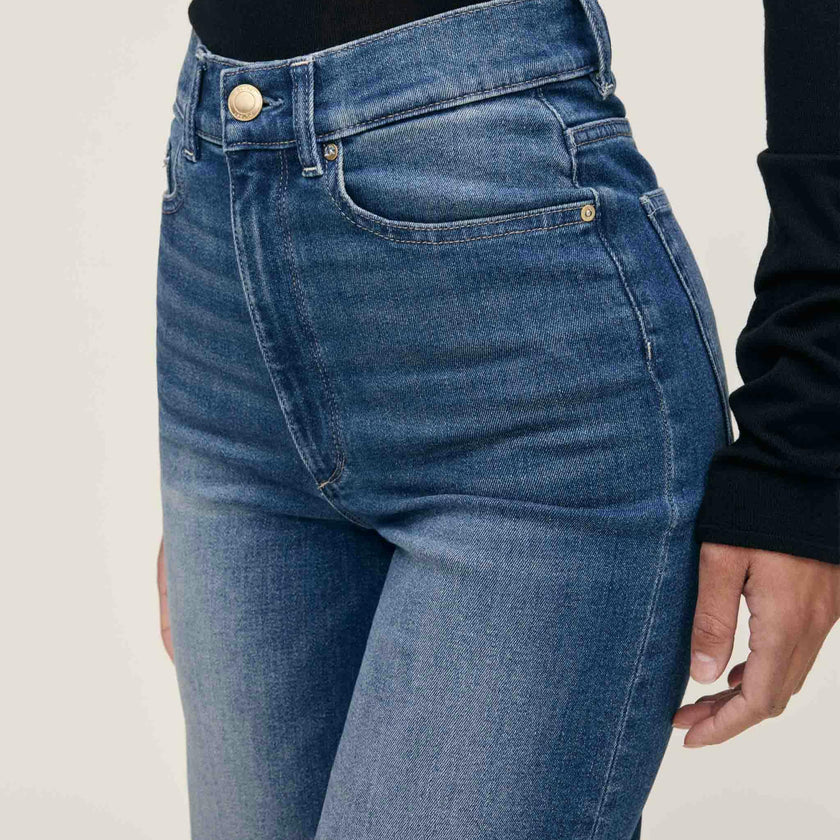Hepburn Wide Leg High Rise Ankle Jeans Oceanside