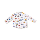 Crayon Construction - Long Sleeve Polo with Full Front Placket