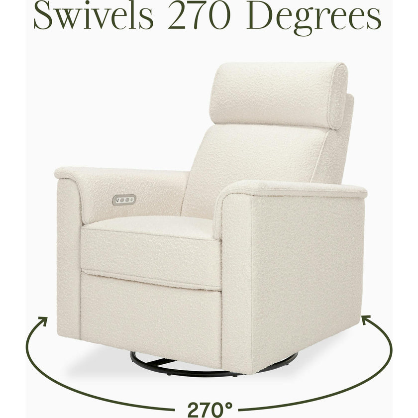 Willa Plus Power Glider Recliner w/ Power Headrest in Performance Ivory Boucle