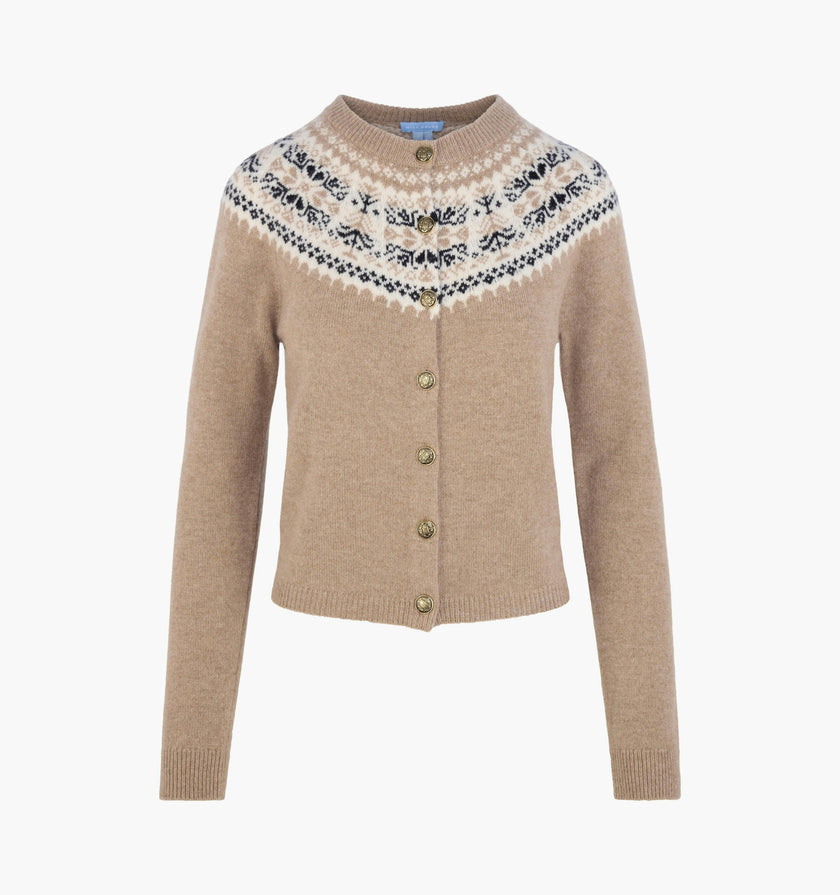 The Sonnet Cardigan - Thistle Fair Isle Taupe Marl