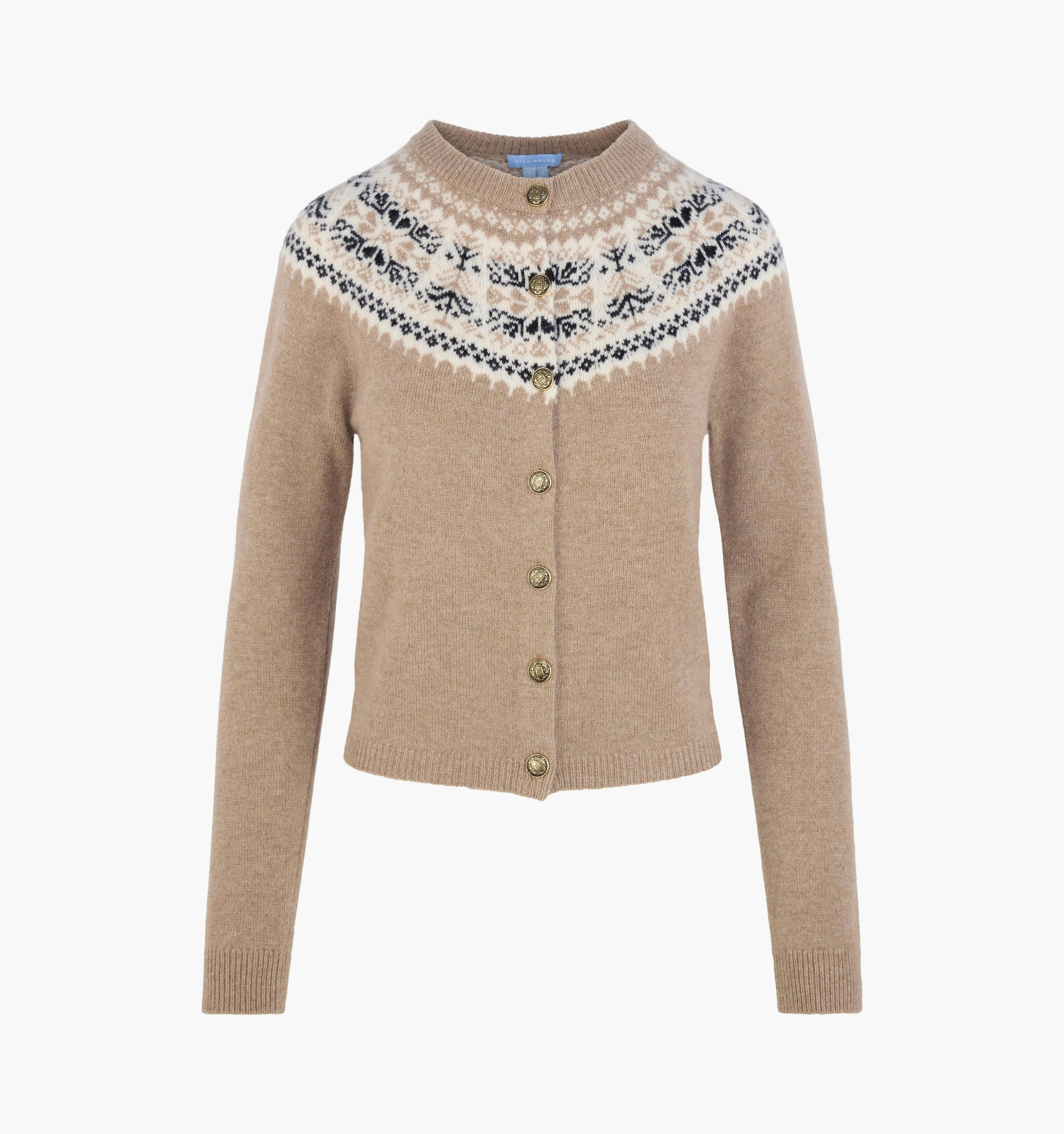 The Sonnet Cardigan - Thistle Fair Isle Taupe Marl