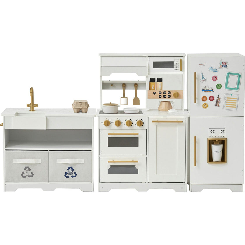Little Chef Atlanta Large Modular Play Kitchen - White/Gold