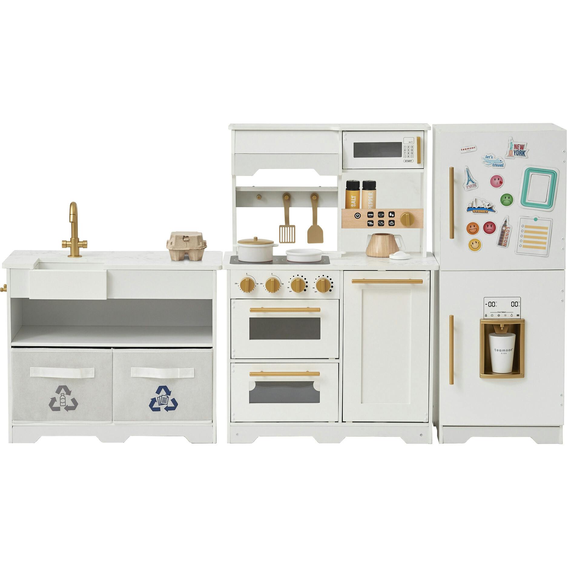 Little Chef Atlanta Large Modular Play Kitchen - White/Gold