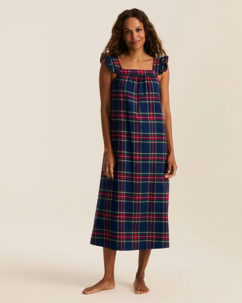 Women's Brushed Twill Clara Nightgown in Windsor Tartan