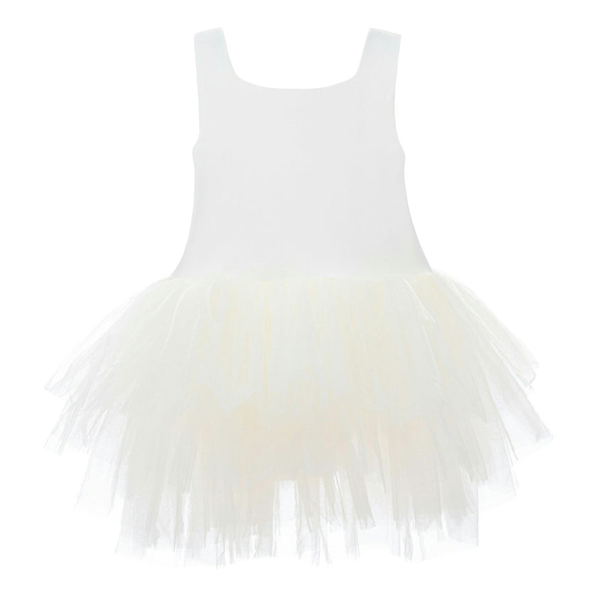 White Solid Tutu Dress