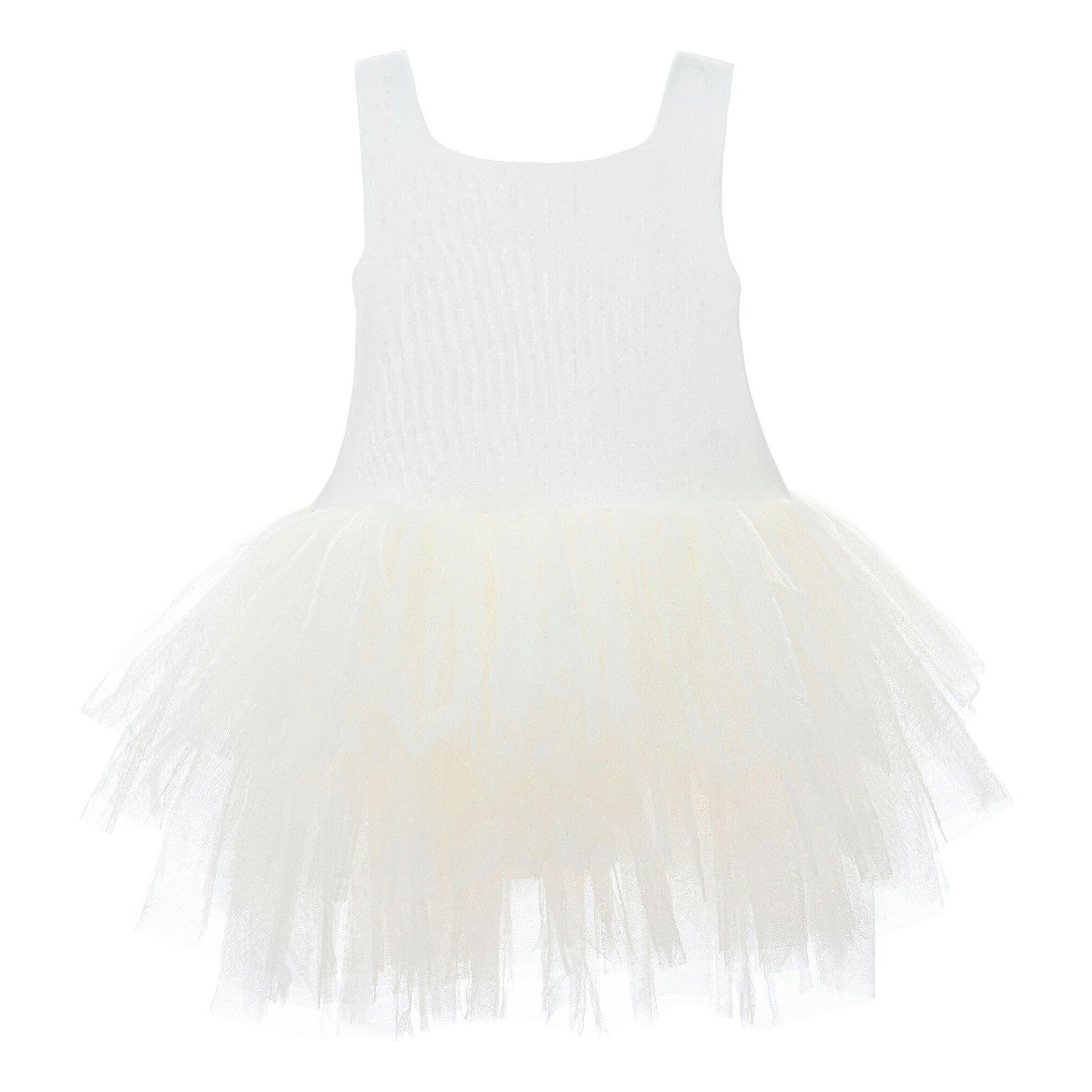 White Solid Tutu Dress