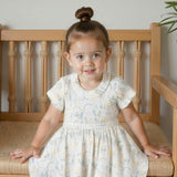 short sleeve twirl dress | bunnies