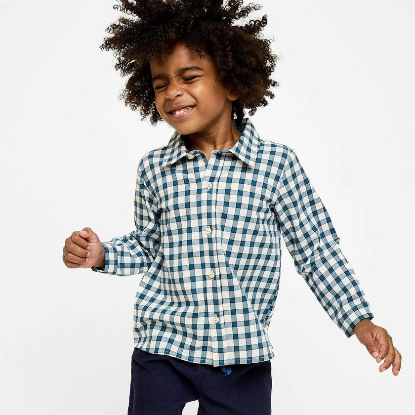 Jeffie Shirt, Blue Picnic Check