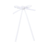 Halo Luxe Darla Rose Satin Bow Hair Clip - White