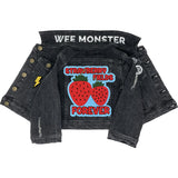 Strawberry Fields Black Denim Jacket - Unisex for Boys and Girls
