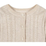 5 Piece Organic Sweater Cable Cardigan, Beige
