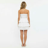 Karmin Womens Ruffle Skirt White Eyelet, White Eyelet
