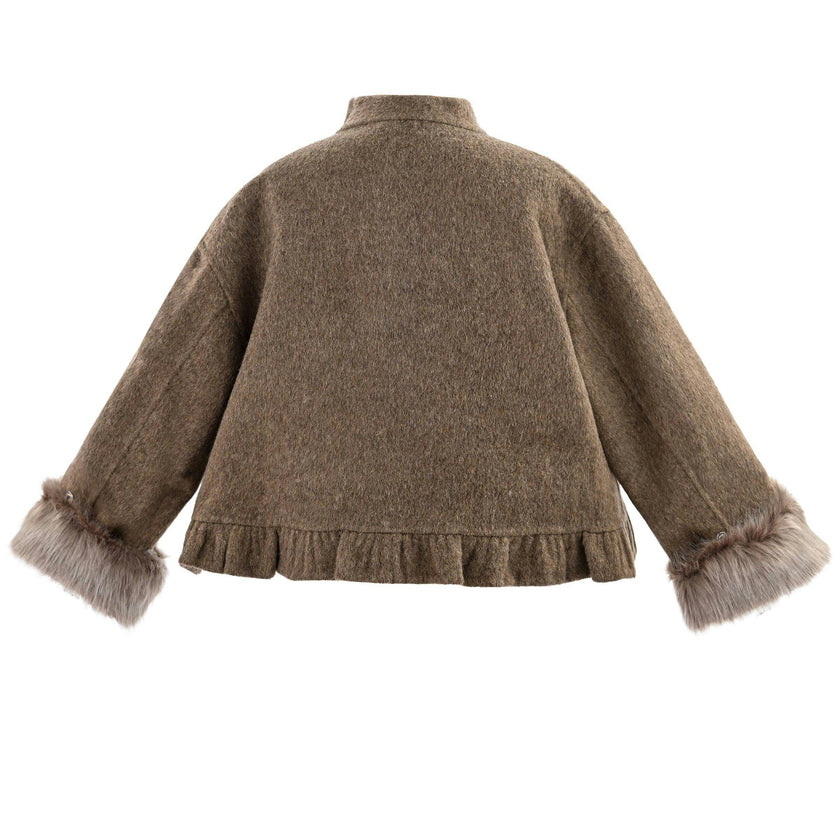 Brown Wool Dress & Jacket Set