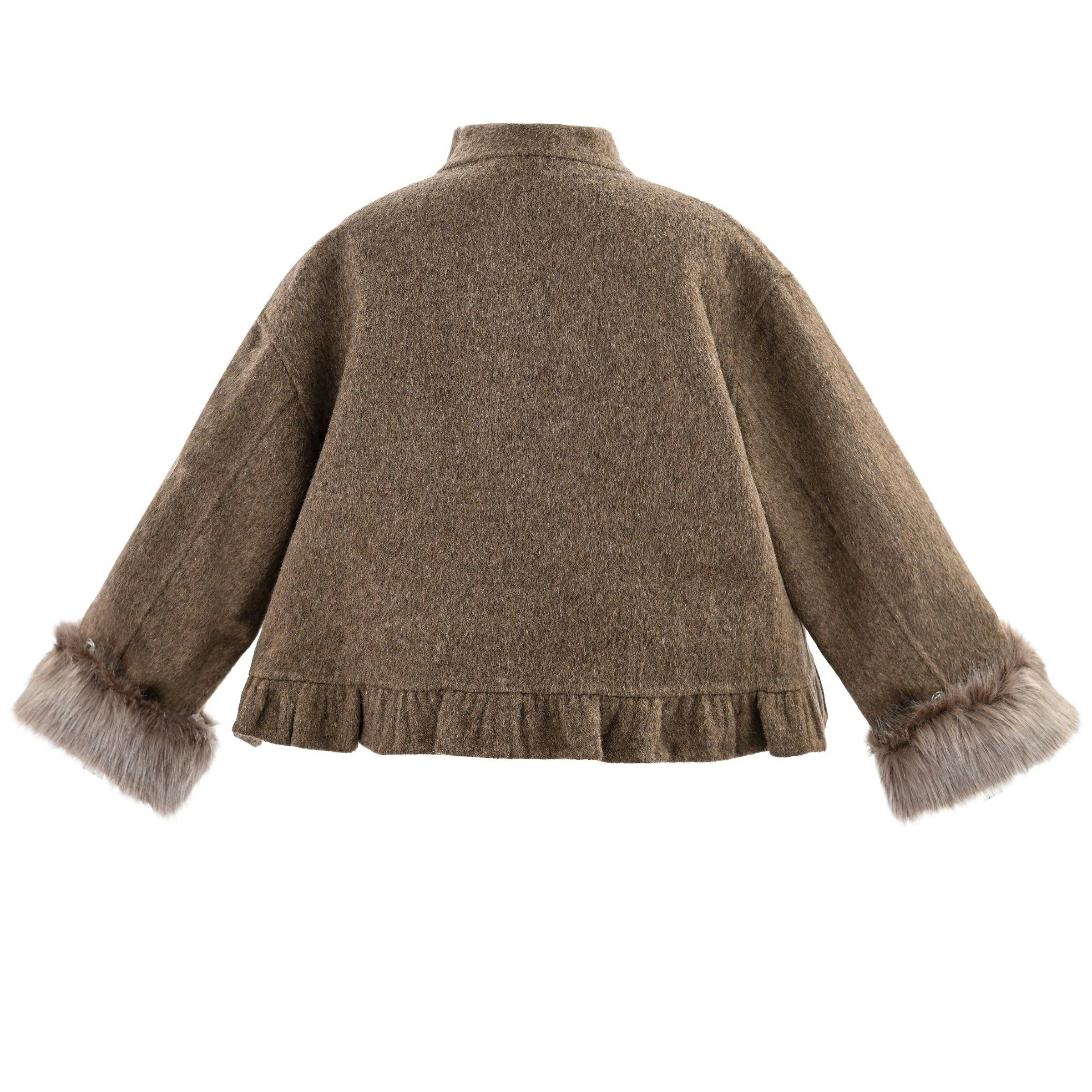 Brown Wool Dress & Jacket Set